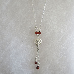 Collier Pricillia  - bijou ambre et argent